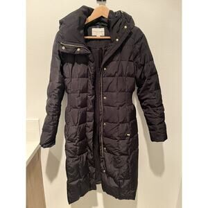 Cole Haan Signature Black Hooded Down Puffer Coat Jacket Womens XS